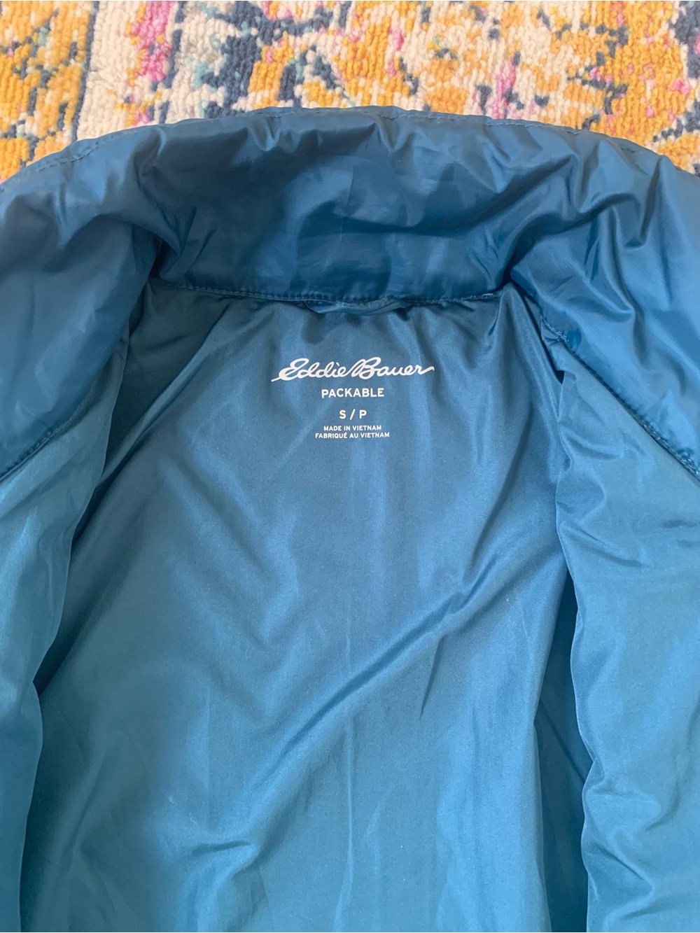Eddie Bauer Men’s Small Packable Blue Puffer Jacket Lightweight Quilted  Coat - Picture 4 of 8